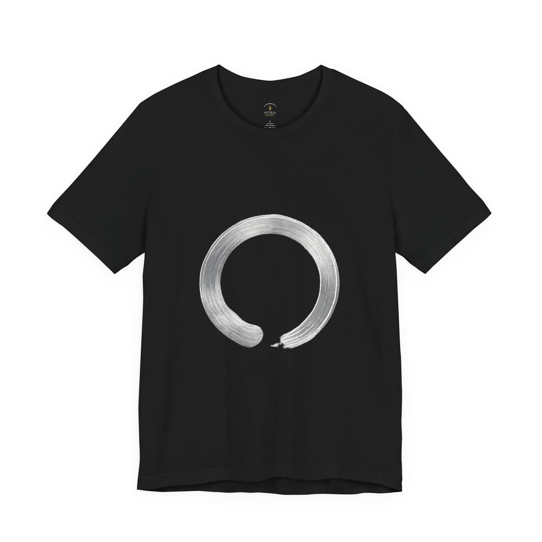 Zen Enso Circle T-Shirt — Minimal Brushstroke Graphic Tee