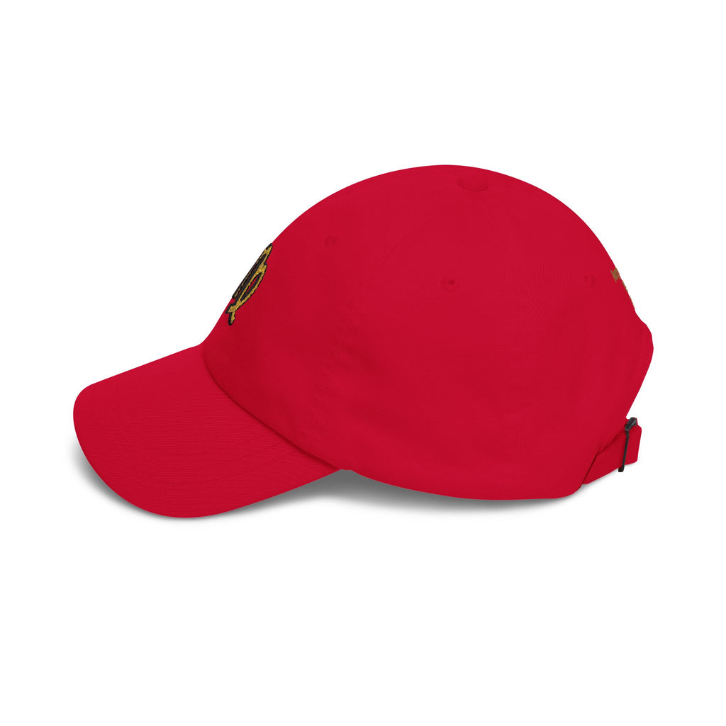 Virgo Zodiac Dad Cap — Embroidered Gold Virgo Symbol Baseball Hat