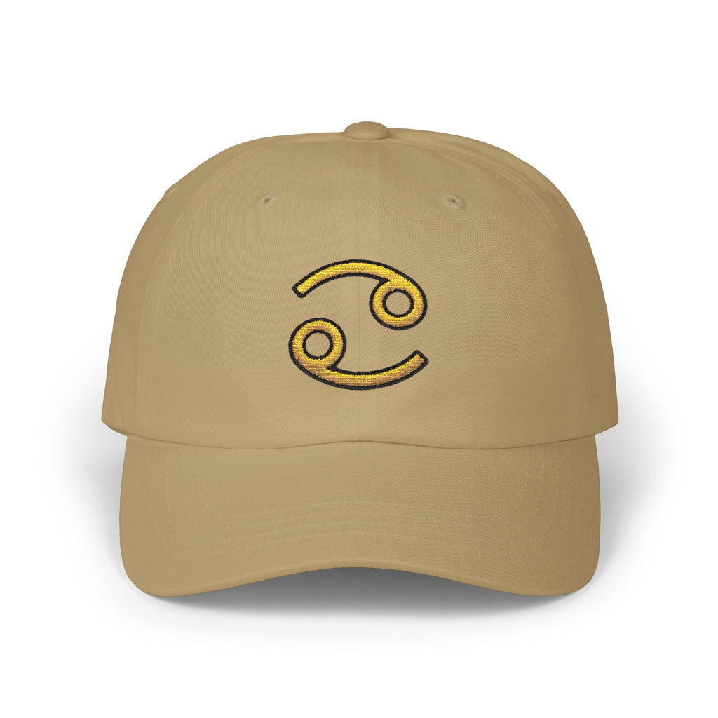 Cancer Zodiac Dad Cap — Embroidered Gold Cancer Horoscope Hat