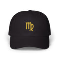 Virgo Zodiac Dad Cap — Embroidered Gold Virgo Symbol Baseball Hat