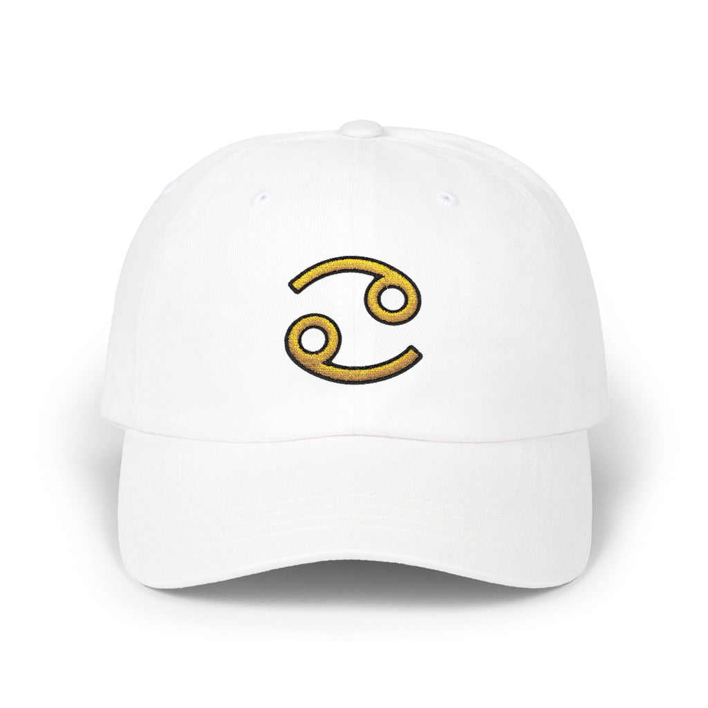 Cancer Zodiac Dad Cap — Embroidered Gold Cancer Horoscope Hat