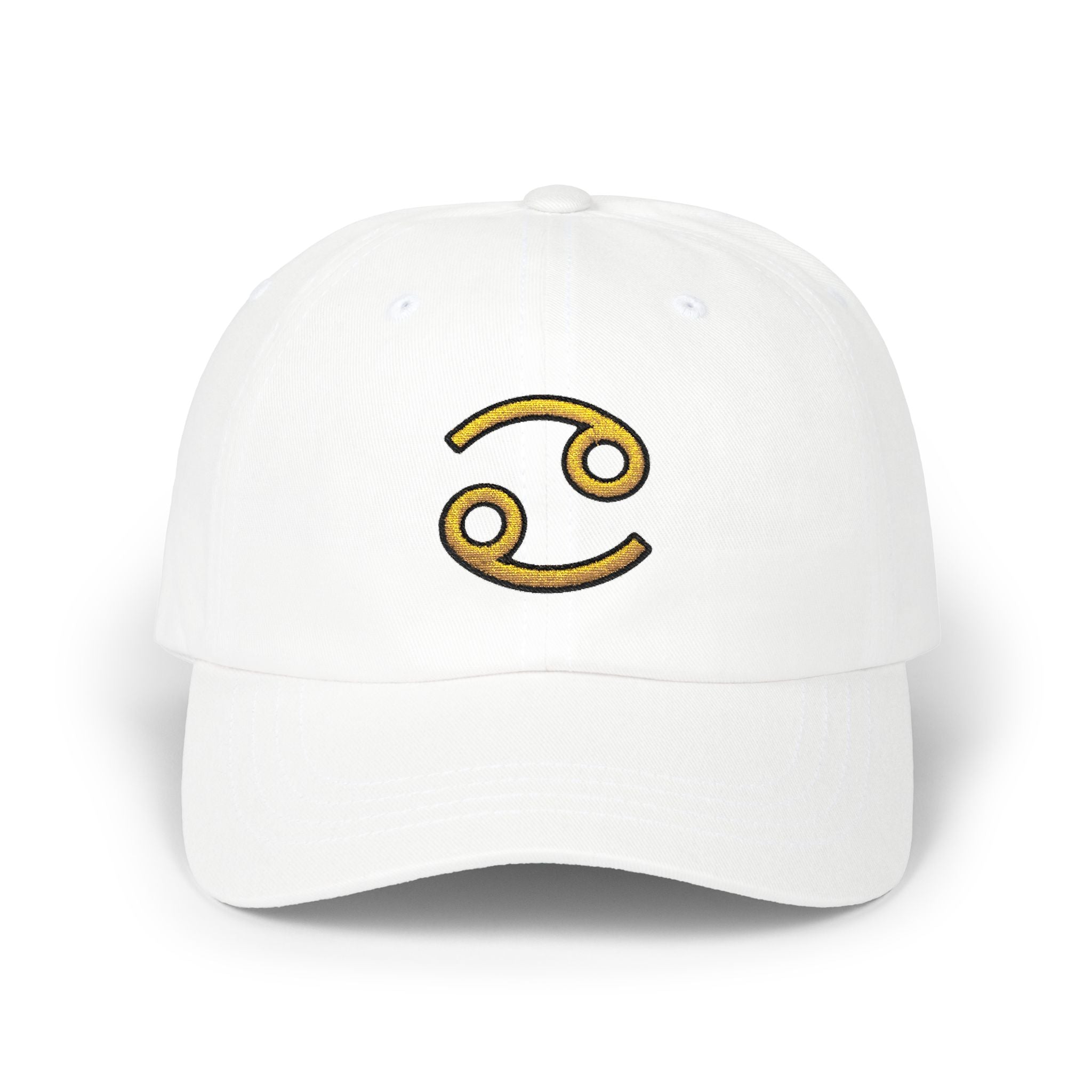 Cancer Zodiac Dad Cap — Embroidered Gold Cancer Horoscope Hat