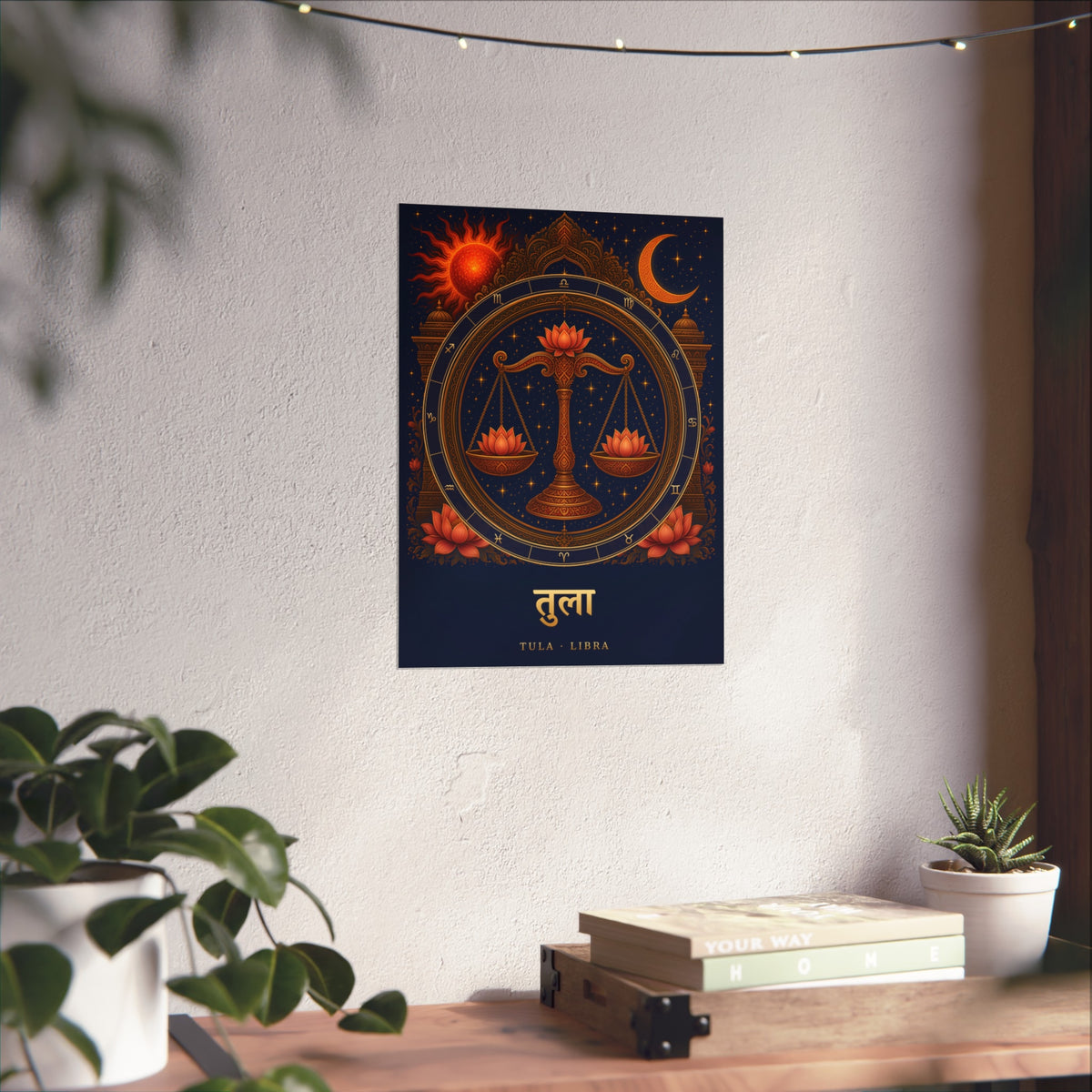 Tula Libra Zodiac Wheel Art Print | Vedic Rashi Chakra Poster | AstralWhere