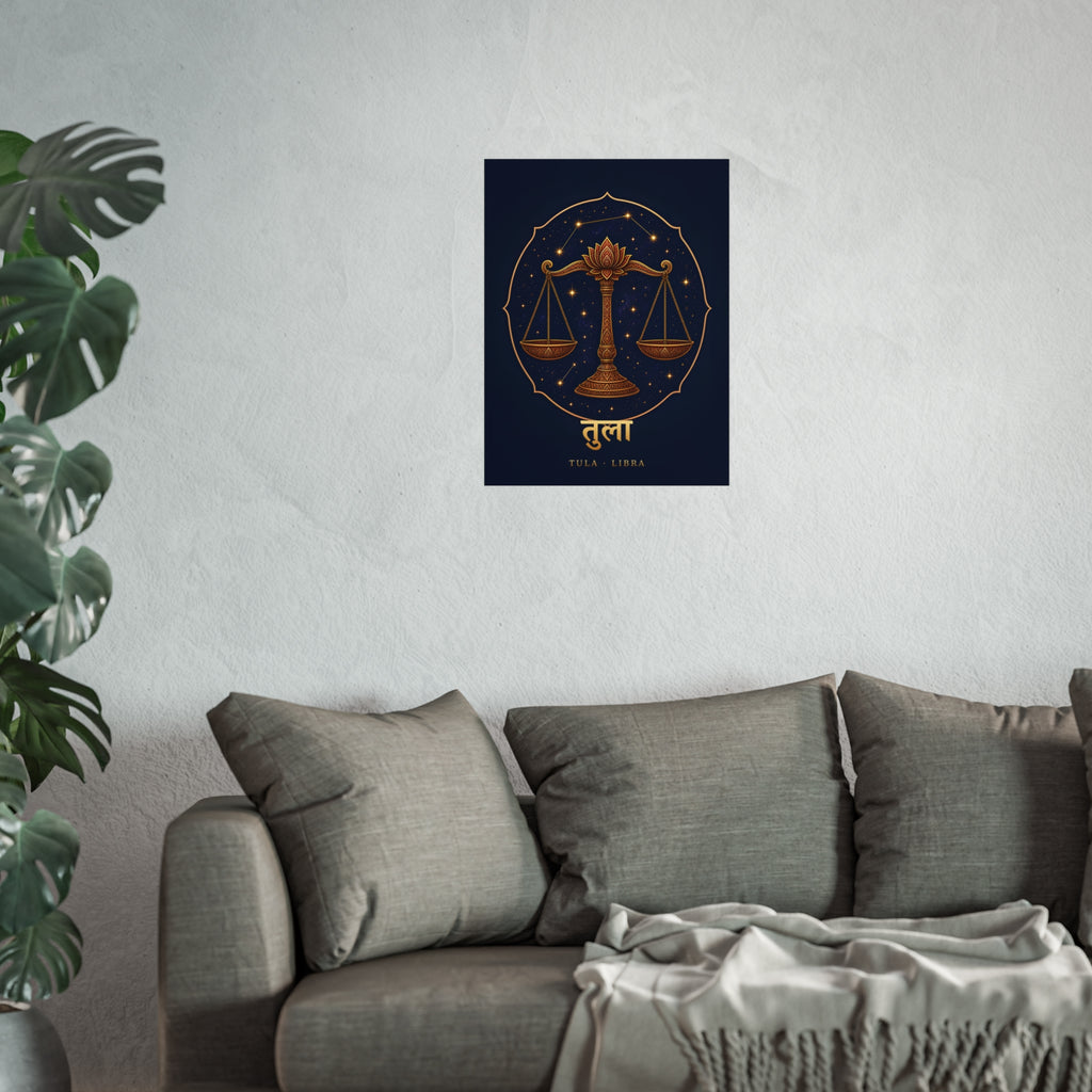 Tula Libra Mandala Scales Art Print | Vedic Astrology Fine Art Poster | AstralWhere