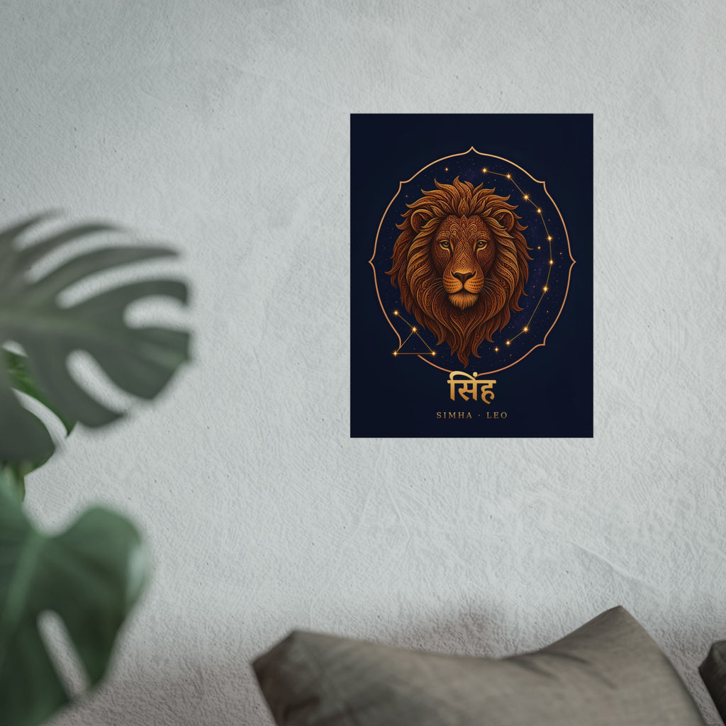 Simha Leo Mandala Lion Art Print | Vedic Astrology Fine Art Poster | AstralWhere