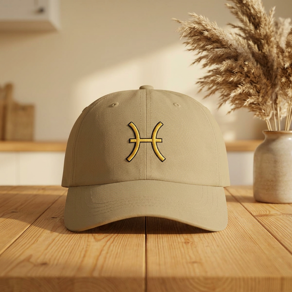 Pisces Embroidered Baseball Cap — Classic Dad Hat for Zodiac Lovers