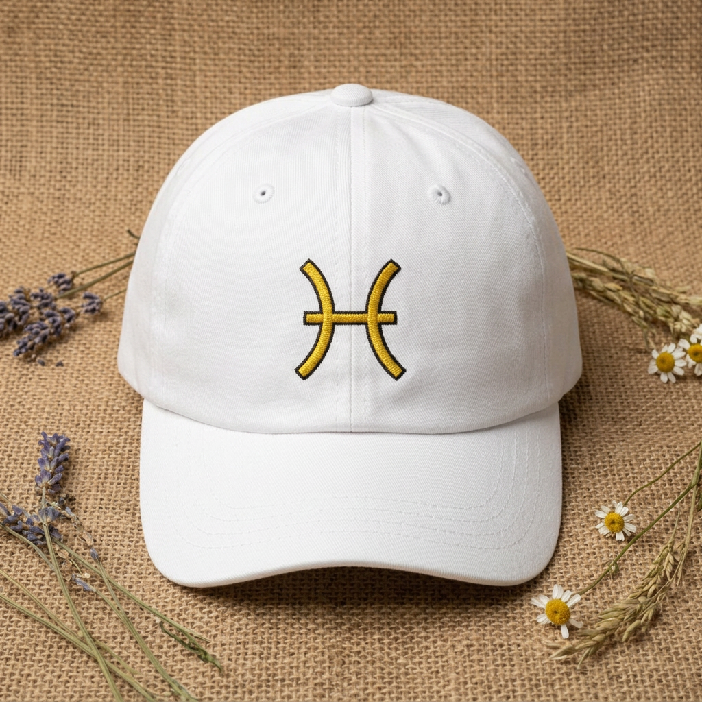 Pisces Embroidered Baseball Cap — Classic Dad Hat for Zodiac Lovers