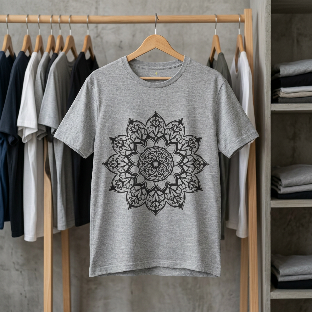 Mandala Graphic T-Shirt — Intricate Boho Zen Tee for Yoga & Mindfulness