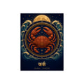 Karka Cancer Zodiac Wheel Art Print | Vedic Rashi Chakra Poster | AstralWhere