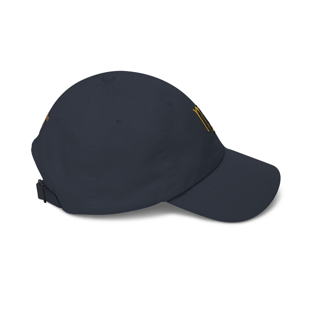 Virgo Zodiac Dad Cap — Embroidered Gold Virgo Symbol Baseball Hat