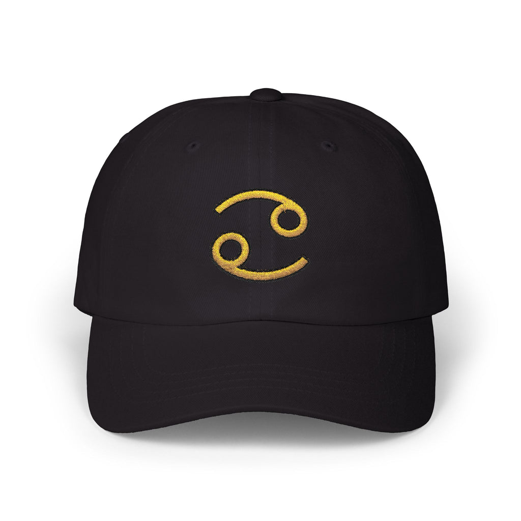 Cancer Zodiac Dad Cap — Embroidered Gold Cancer Horoscope Hat