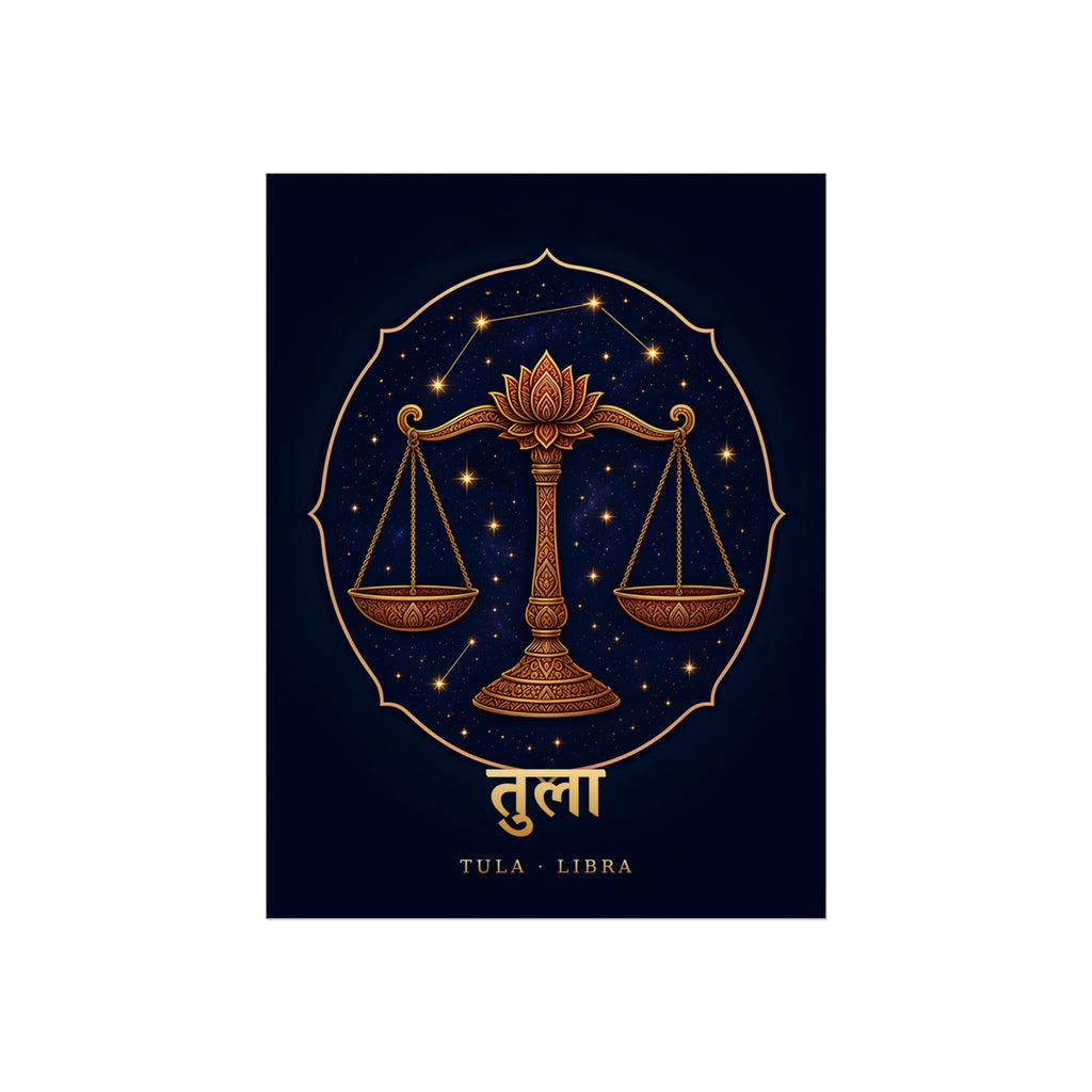 Tula Libra Mandala Scales Art Print | Vedic Astrology Fine Art Poster | AstralWhere