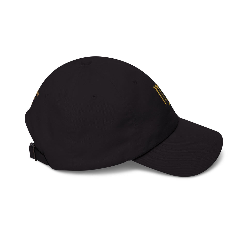 Virgo Zodiac Dad Cap — Embroidered Gold Virgo Symbol Baseball Hat