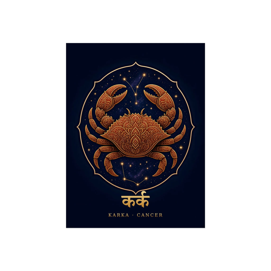 Karka Cancer Mandala Crab Art Print | Vedic Astrology Fine Art Poster | AstralWhere