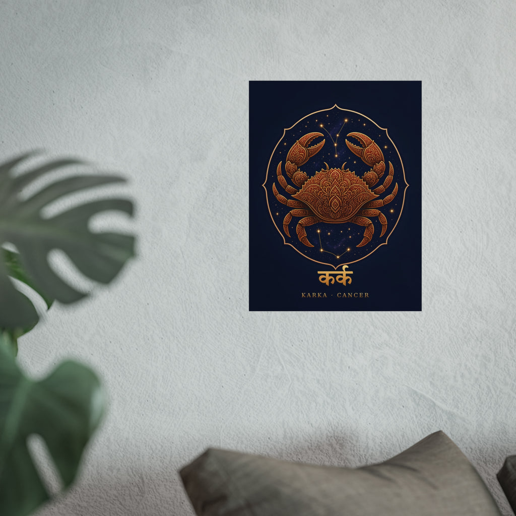 Karka Cancer Mandala Crab Art Print | Vedic Astrology Fine Art Poster | AstralWhere