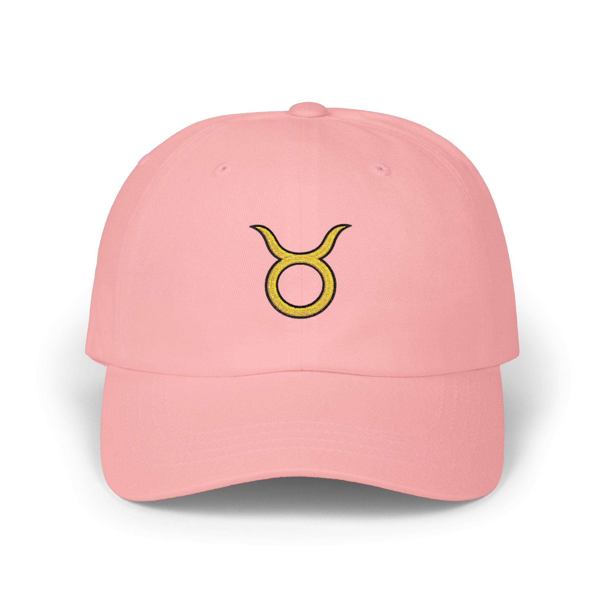 Taurus Zodiac Dad Cap — Embroidered Gold Taurus Symbol Baseball Hat